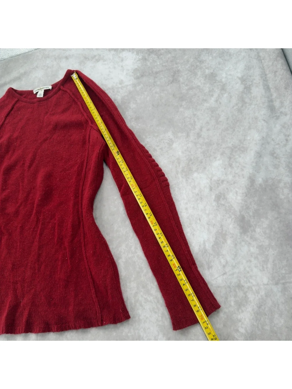 Autumn Cashmere Red 100% Pure Cashmere Crewneck Long Sleeve Sweater Small Y2K
